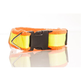 Halsband neon aus Gurtband, gepolstert mit Fleece