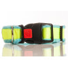 Halsband neon aus Gurtband, gepolstert, Farbe: türkis (Polster), gelb (Gurtband) Breite: 30mm