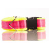 Halsband neon aus Gurtband, gepolstert, Farbe: gelb (Polster), pink (Gurtband) Breite: 50mm