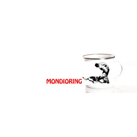 Emaille-Tasse 0,3l mit Hundesportmotiv, zweifarbig