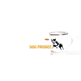Emaille-Tasse 0,3l mit Hundesportmotiv, zweifarbig