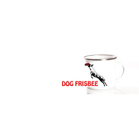 Emaille-Tasse 0,3l mit Hundesportmotiv, zweifarbig