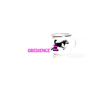 Emaille-Tasse 0,3l mit Hundesportmotiv, zweifarbig