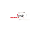 Emaille-Tasse 0,3l mit Hundesportmotiv, zweifarbig