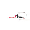Emaille-Tasse 0,3l mit Hundesportmotiv, zweifarbig
