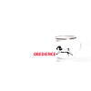 Emaille-Tasse 0,3l mit Hundesportmotiv, zweifarbig