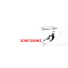 Emaille-Tasse 0,3l mit Hundesportmotiv, zweifarbig