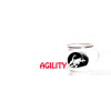 Emaille-Tasse 0,3l mit Hundesportmotiv, zweifarbig