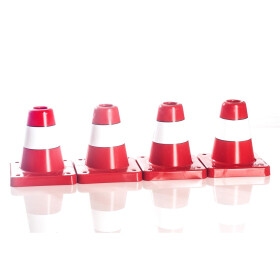 4 Stück Obedience Box-Pylone mittelschwer, offen, gerundete Kanten im Set