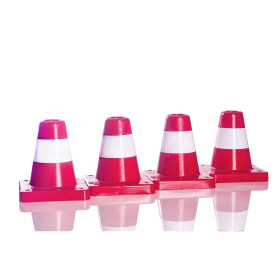 4 Stück Obedience Box-Pylone mittelschwer, offen, gerundete Kanten im Set
