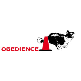 Emaille-Tasse 0,3l mit Hundesportmotiv, zweifarbig, Sportart Obedience: Rasse Border-Collie