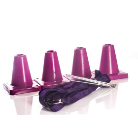 Boxset aus Boxband und 4 Pylonen, Farbe purpur-lila:...