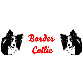 Emaille-Tasse 0,3l mit Hunderasse, zweifarbig, rot-weiß Border-Collie
