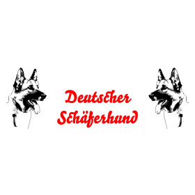 Emaille-Tasse 0,3l mit Hunderasse, zweifarbig, rot-weiß Schäferhund