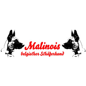 Emaille-Tasse 0,3l mit Hunderasse, zweifarbig, rot-weiß Malinois
