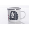 Emaille-Tasse 0,3l mit Hunderasse, zweifarbig, rot-weiß Springer-Spaniel