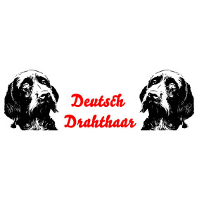 Emaille-Tasse 0,3l mit Hunderasse, zweifarbig, rot-weiß Deutsch Drahthaar (braunschimmel)