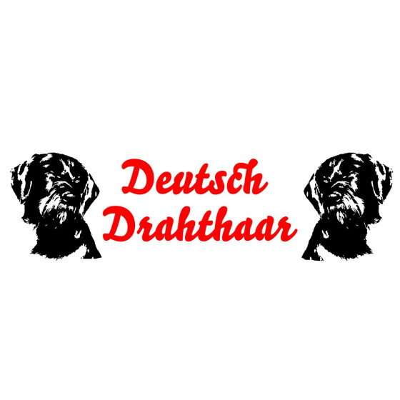 Emaille-Tasse 0,3l mit Hunderasse, zweifarbig, rot-weiß Deutsch Drahthaar (braun)