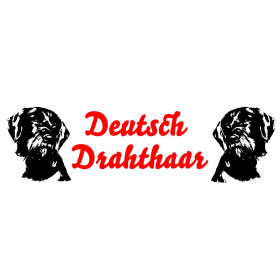 Emaille-Tasse 0,3l mit Hunderasse, zweifarbig, rot-weiß Deutsch Drahthaar (braun)