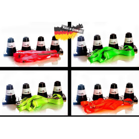 Obedience-Boxset aus Neon-Boxband und 4 schwarzen Pylonen