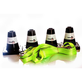 Obedience-Boxset aus Neon-Boxband und 4 schwarzen Pylonen...