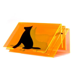 Schilderset, mit Symbolen für Sitz, Platz und Steh in drei Farben und zwei Materialen