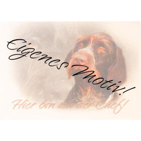 Holzschild von Hand bedruckt, A4-Format