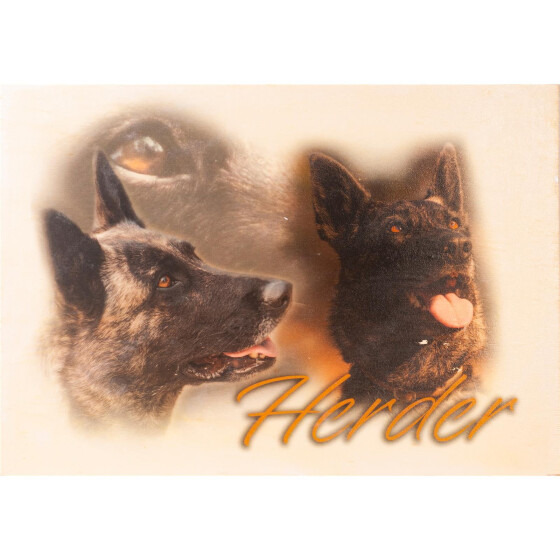 Holzschild von Hand bedruckt, A4-Format Herder