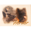 Holzschild von Hand bedruckt, A4-Format Herder
