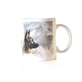 Tasse mit Rasseaufdruck Deutscher-Schäferhund, linkshänder