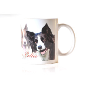 Tasse mit Rasseaufdruck Border-Collie, rechtshänder