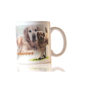 Tasse mit Rasseaufdruck Golden-Retriever, rechtshänder
