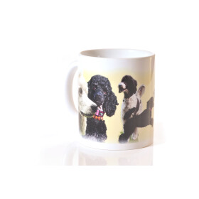 Tasse mit Rasseaufdruck Pudel, rechtshänder