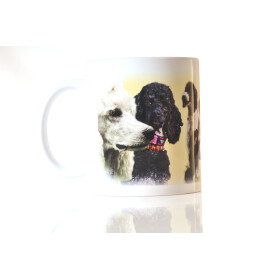 Tasse mit Rasseaufdruck Pudel, rechtshänder