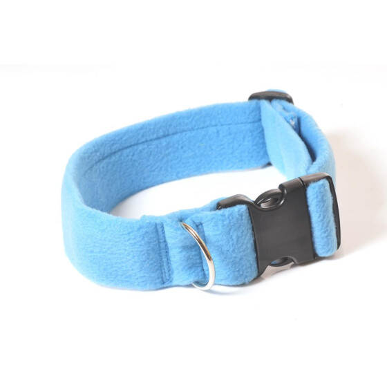 Halsband, 5cm türkis, Fleece, Gurtband bezogen mit Fleece