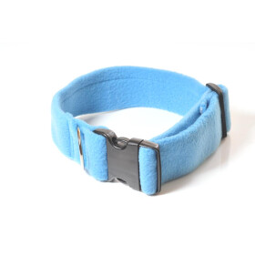 Halsband, 5cm türkis, Fleece, Gurtband bezogen mit Fleece