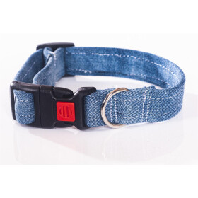 Hundehalsband Jeans in verschiedenen Designs blau-used 25mm