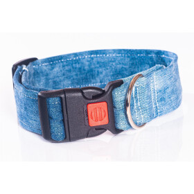 Hundehalsband Jeans in verschiedenen Designs blau-used 40mm
