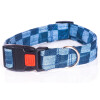 Hundehalsband Jeans in verschiedenen Designs blau-kariert 25mm