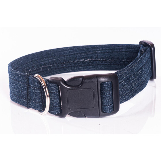 Hundehalsband Jeans in verschiedenen Designs schwarz-used/washed 30mm