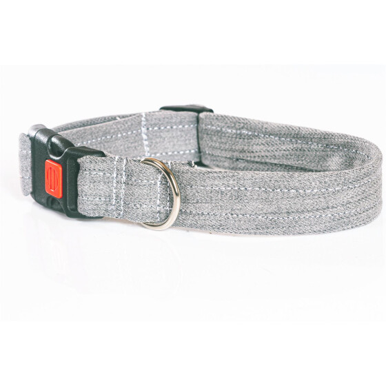 Hundehalsband Jeans in verschiedenen Designs hellgrau 25mm