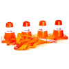 Boxset aus Boxband und 4 Pylonen neonorange mit Banderole und Boxband orange