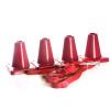 Boxset aus Boxband und 4 Pylonen rot mit rotem Boxband