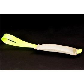 Beißwurst, Leder, schwarz o. weiß mit neon Handschlaufe in zwei Größen