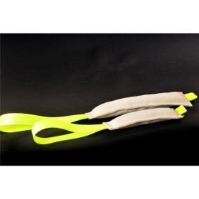 Beißwurst, Leder, schwarz o. weiß mit neon Handschlaufe in zwei Größen