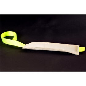 Beißwurst, Leder, schwarz o. weiß mit neon Handschlaufe in zwei Größen