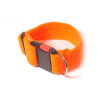 Halsband, Gurtband bezogen mit Fleece 4cm neonorange