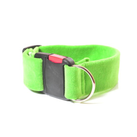 Halsband, Gurtband bezogen mit Nicki-Stoff 4cm grasgrün