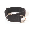 Zugstop-Halsband aus Gurtband mit Nicki-Stoff bezogen schwarz - nicki 40mm