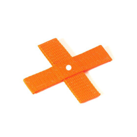 Kreuz, Target aus Gurtband ca. 10x10 cm, 25mm breit orange